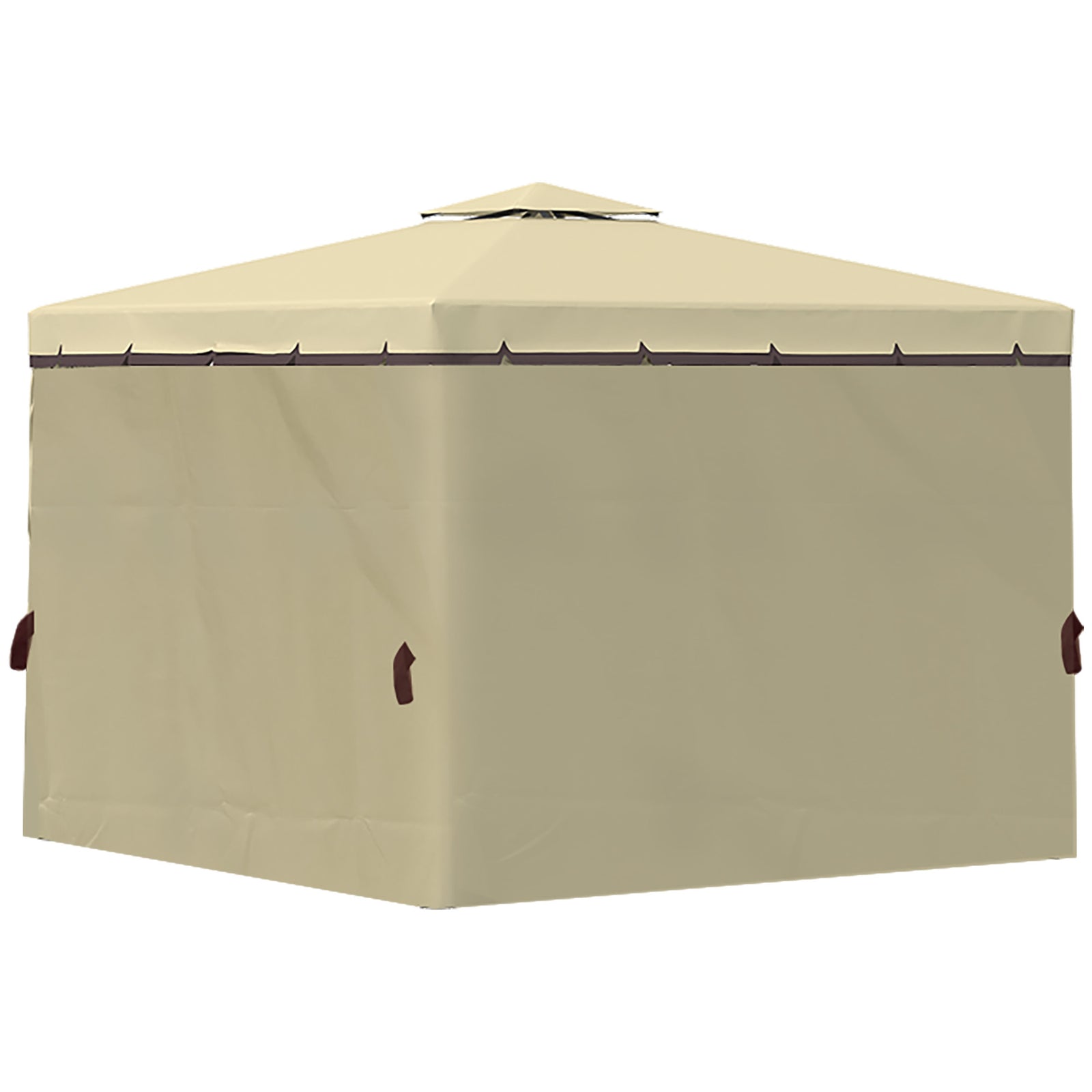3 X 3(m) Garden Gazebo Shelter Party Tent With 2 Tier Roof | Beige