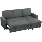 Pull Out Sofa Bed L Shape Corner Sofa W/ Reversible Chaise | Charcoal Gray