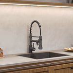 Stainless Steel Kitchen Faucet With Pull Down Spring Spout And Pot Filler | Grey