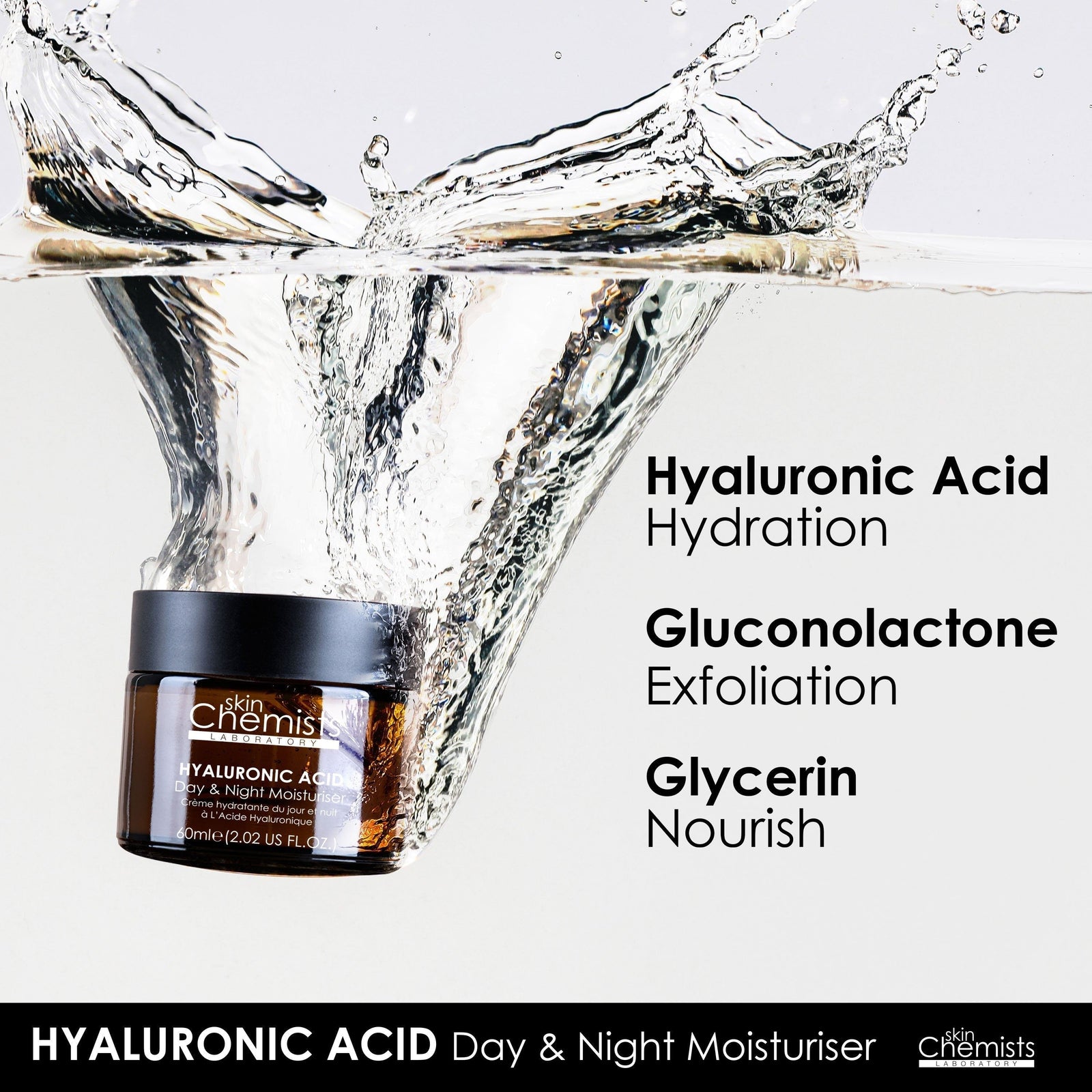 Anti-ageing Hyaluronic Acid Day Moisturiser 60ml For Plumping And Moisturising