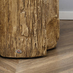 HOMCOM Concrete Side Table Tree Stump End Table For Indoor Outdoors Natural