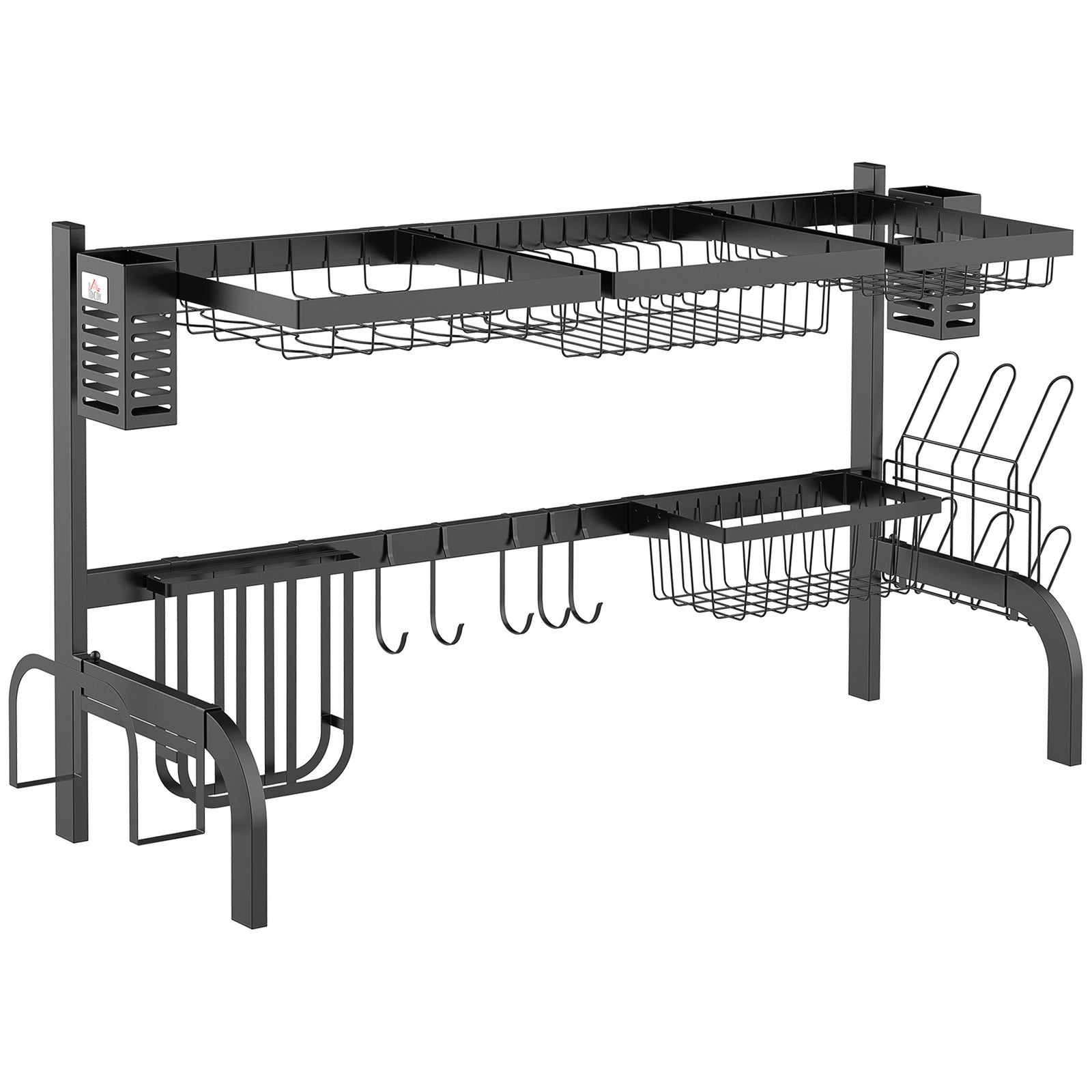 Over The Sink 2 Tier Dish Rack, Black