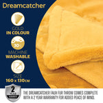 Blanket Throw Soft Faux Fur 160 X 130cm Fleece Overblanket Fluffy Blanket  For Sofa & Beds | L | Gold