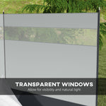 4 Pole Camping Windbreaks With Clear Windows And Carry Bag | Gray