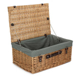 Wicker 55cm Buff Empty Picnic Basket Unlined | Gray