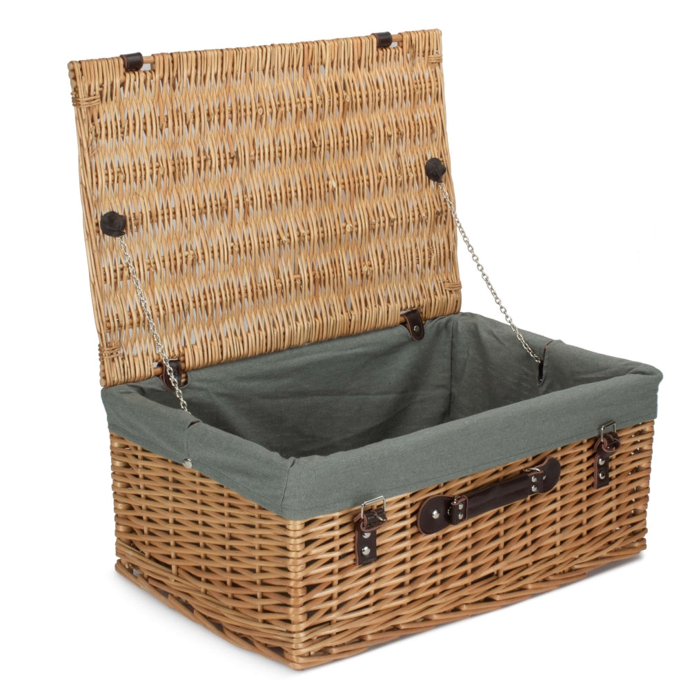 Wicker 55cm Buff Empty Picnic Basket Unlined | Gray