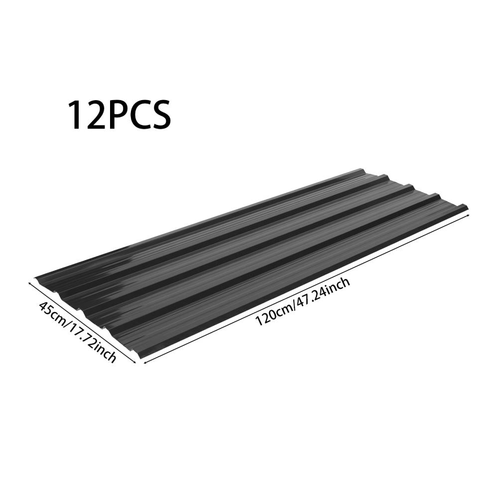 12pcs Galvanised Steel Corrugated Roofing Sheets | Grey