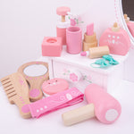 Wooden Vanity Kit For Kids, Consists Of 11 Play Pieces