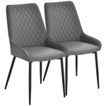 Quilted Pu Leather Dining Chairs, Metal Frame