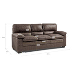 Oxford Faux Leather Sofa 3 Seater | Chocolate