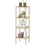 3/4-tier Bathroom Storage Shelving Unit Freestanding Bamboo | Medium | Natural