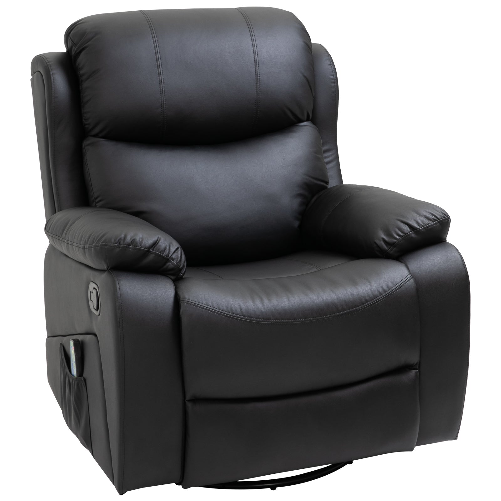 Massage Recliner Manual W/ Footrest Remote | Black