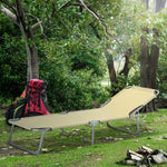 Portable Folding Camping Bed Lounger Army | Beige