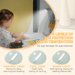 Kids Study Desk And Chair Set W/ Usb Lamp, Adjustable Height | Grey