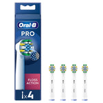 Floss Action White X-filaments Toothbrush Replacement Heads, Pack Of 4
