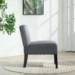 Valina Velvet Fabric Armless Accent Chair | Grey