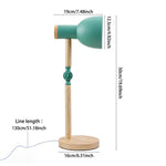 Metal & Wood Table Lamp With Adjustable Arm