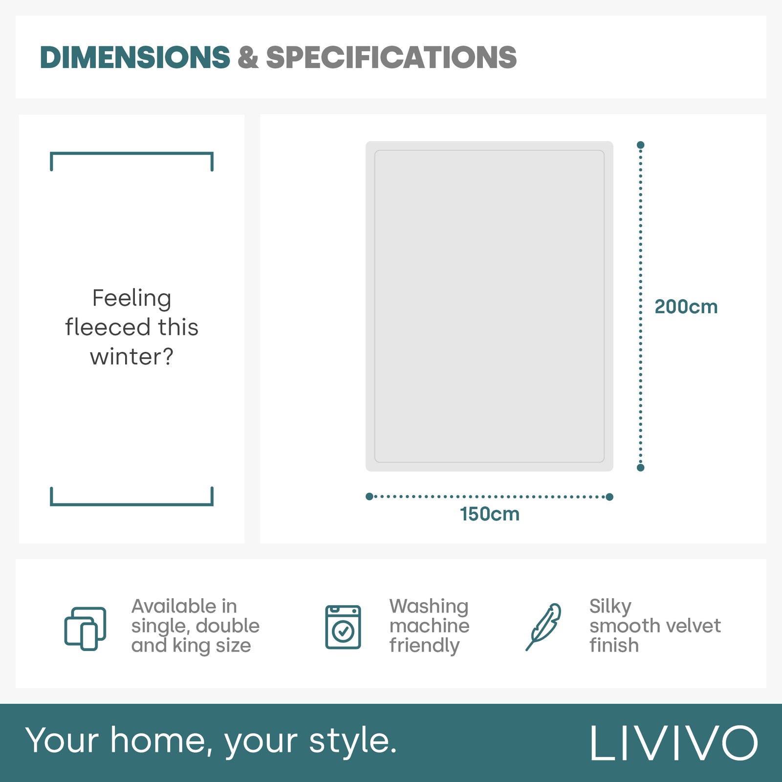 Double Fleece Blanket - Blush