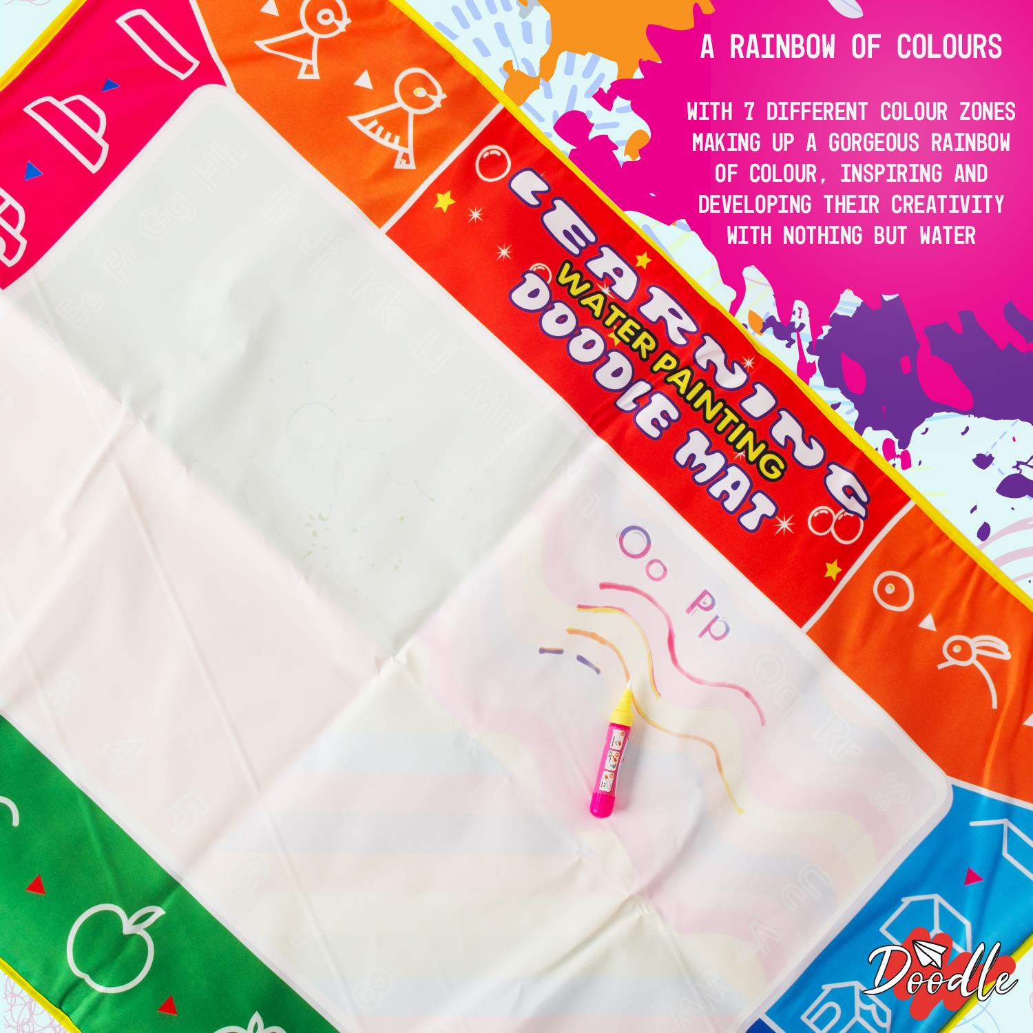 Doodle Water Painting Aqua Mat With 2 Water Pens Large Size, 100cm X 70cm