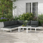 4 Pcs Garden Set 5-level Recline Sofa & Table