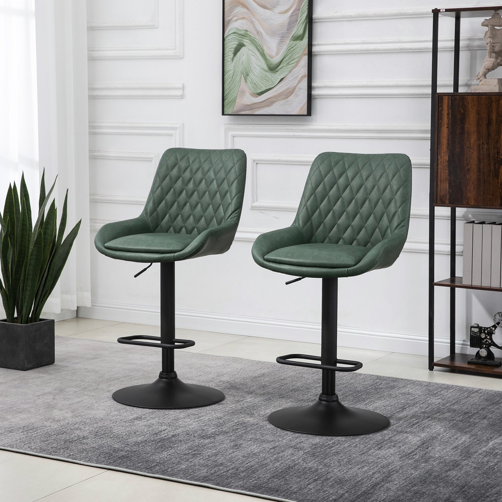 Adjustable Bar Chairs 360° Swivel Kitchen | Green