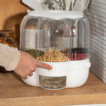 6-gird Round Cereal Dispenser Organizer For Kitchen