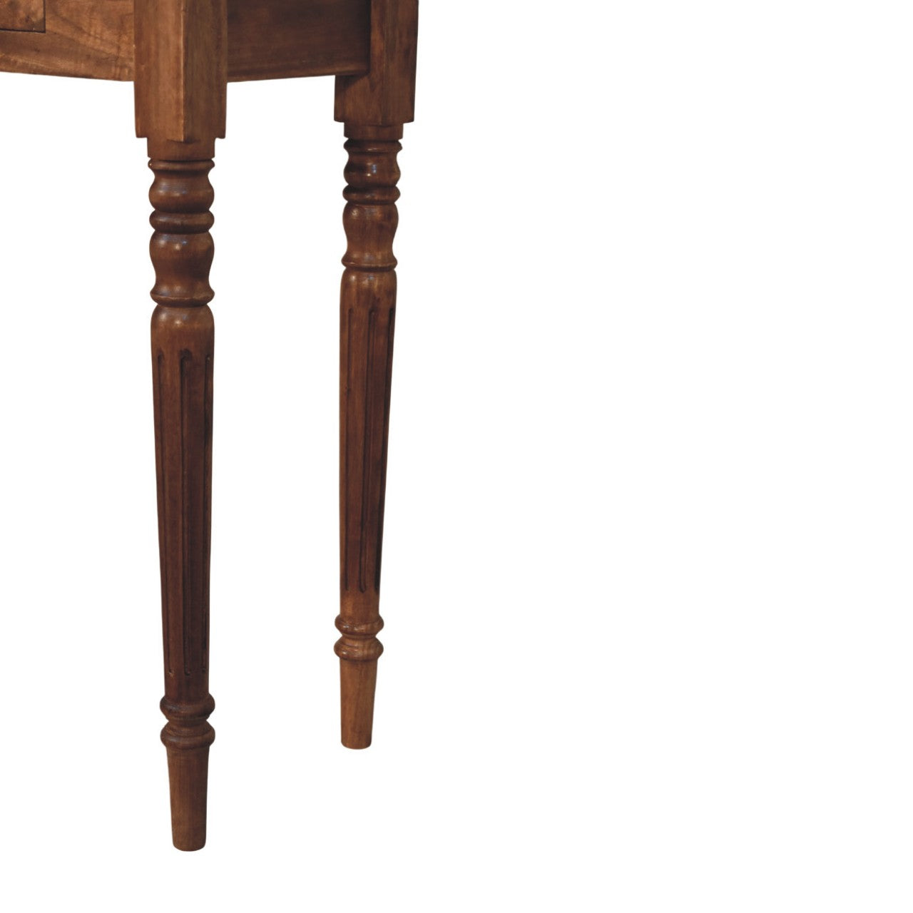 Artisan Furniture Solid Wood Three Drawer Console With Turned Legs, Brown