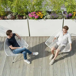 Long Zinc Galvanised Tall Trough Planter | 100cm x 35cm x 80cm | White