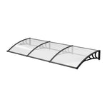 300x100cm Large Uv Resistant Door Window Awning Canopy Outdoor Patio Shelter Aluminium Frame Pc Panel | Clear