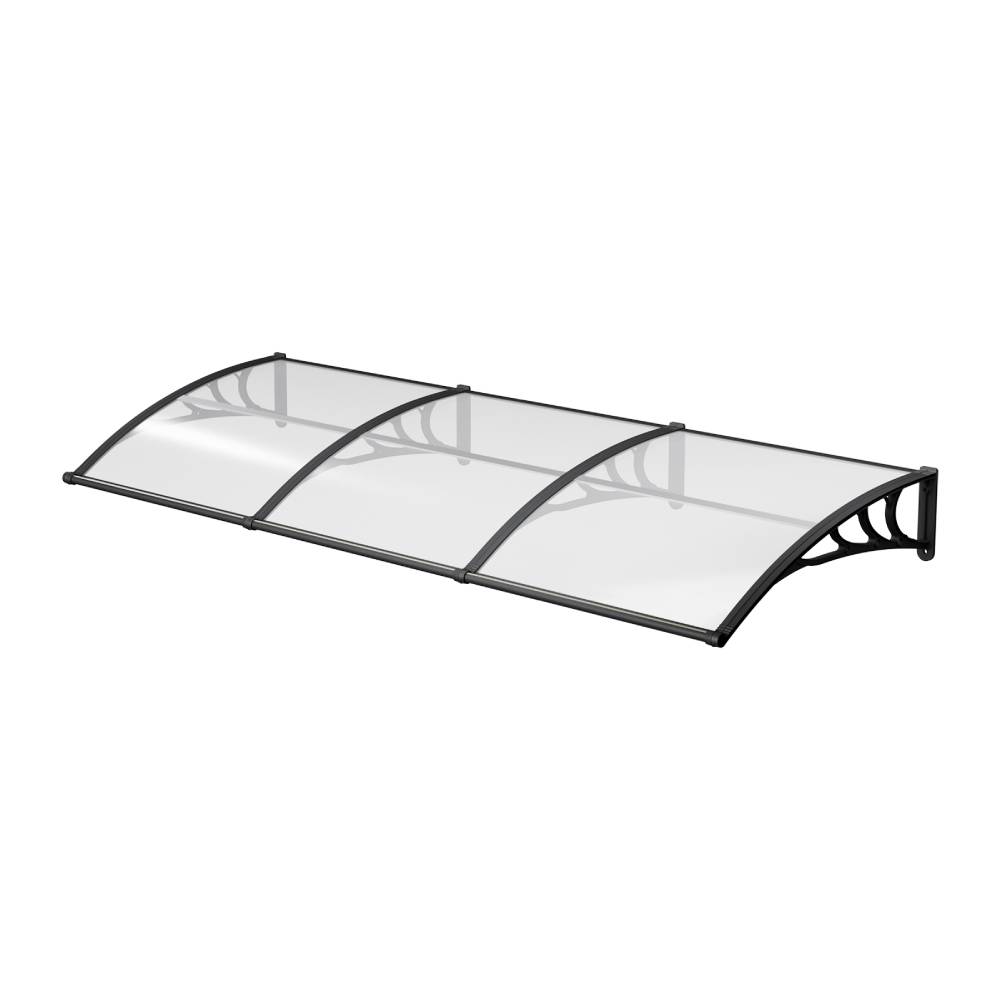 300x100cm Large Uv Resistant Door Window Awning Canopy Outdoor Patio Shelter Aluminium Frame Pc Panel | Clear