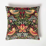 William Morris Strawberry Thief Velvet Cushion | 45cm x 45cm | Navy Blue