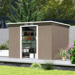 9ft X 4ft Metal Garden Shed With Foundation Kit, Ventilation