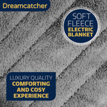 Deluxe Electric Throw Heated Double Over Blanket Soft Fleece  9 Heat & 12 Timer Settings | L | Silver