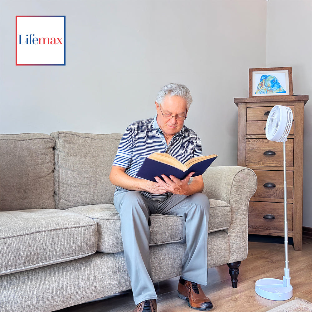 Foldaway Fan, Rechargeable, 12h Run, Extend To 90cm