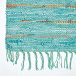 Leather Glitter Rug | 200cm | Turquoise