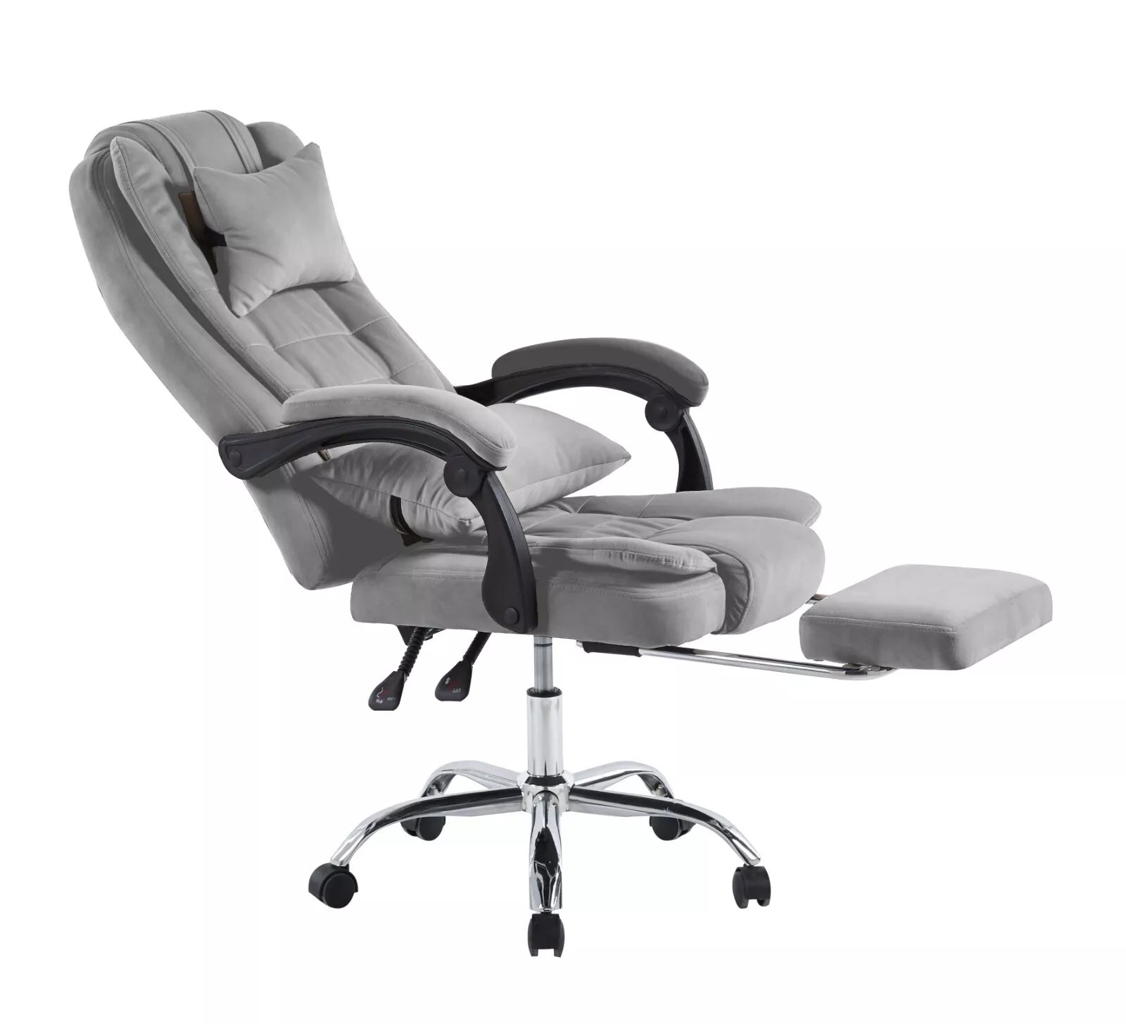 Swivel Velvet Office Chair Ergonomic Leisure Chair Height Adjustable Desk Chair | Grey