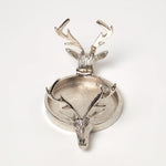 HOMESCAPES Silver Reindeer Double Candle Holder