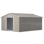 Garden Shed Storage Unit With Locking Door Floor Foundation | Large | Light Slate Gray