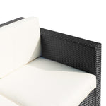 Rattan Garden Furniture Weave Wicker 3-seater Sofa W/cushion | Black