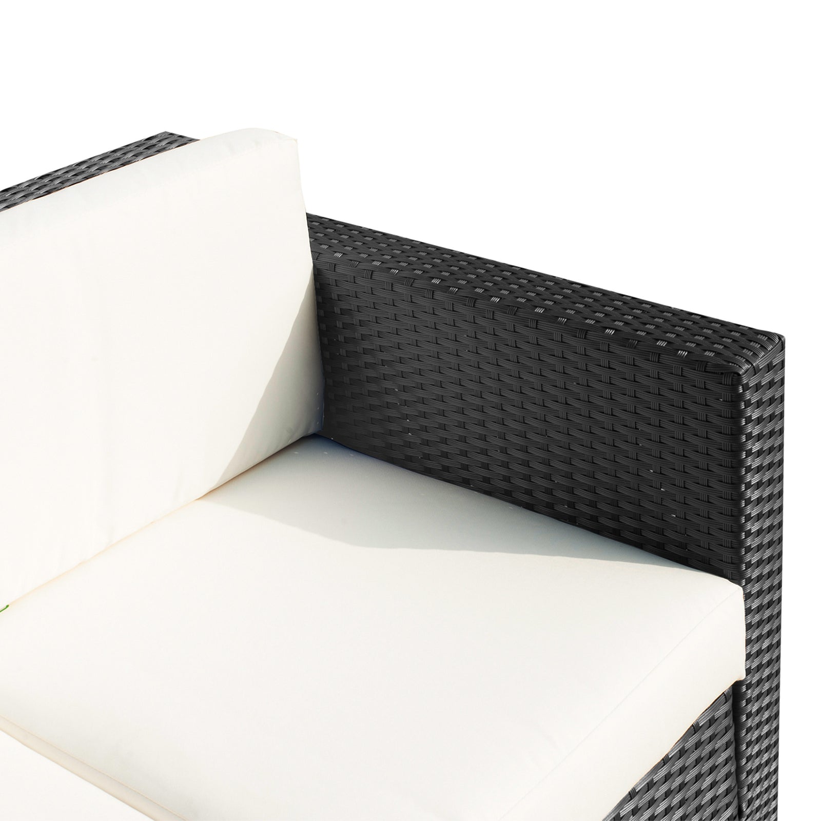 Rattan Garden Furniture Weave Wicker 3-seater Sofa W/cushion | Black