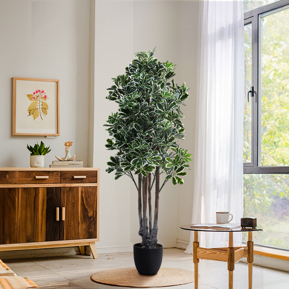 Lifelike 160cm Schefflera Tree In Decorative Pot Premium Artificial Greenery For Modern Interiors