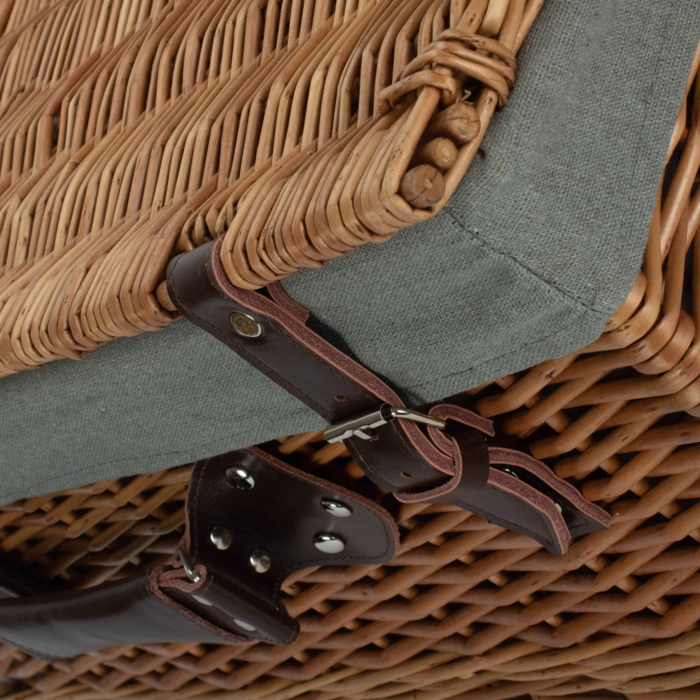 Wicker 56cm Double Steamed Picnic Basket | Gray
