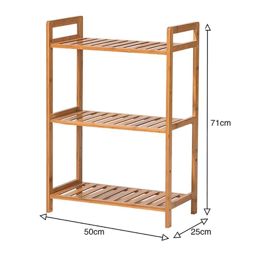 3/4/5-tier Tiered Bamboo Wood Book Storage Shelf | Small | Brown