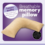 V Shaped Pillow Shredded Orthopaedic Memory Foam, Head, Neck & Back Pregnancy Maternity Support, Washable Cover | V Shape | Cream