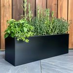 Zinc Galvanised Trough Planter | 70cm x 24cm x 24cm | Matte Black
