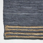 Recycled Leather Handwoven Stripe Rug | 120cm x 180cm | Grey