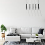 Joker Contemporary Pendant Lamp 5xgu10 Hand Made Cylindrical Style Light | Black & Chrome