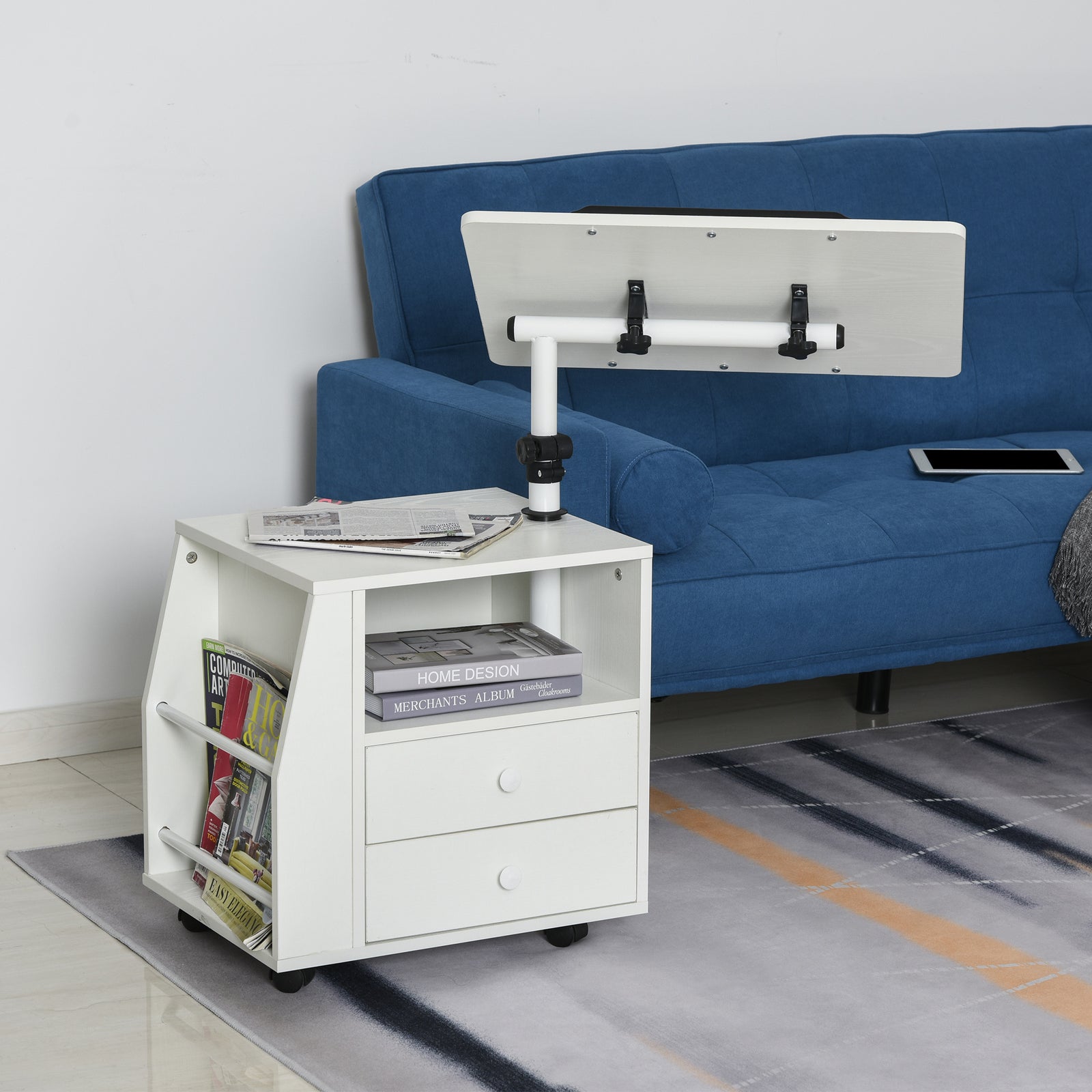 End Table Nightstand 360 Degree Adjustable Height And Angle