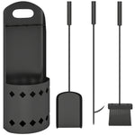 Outsunny 4 Pcs Fireplace Companion Set, Metal Fireside Companion Set