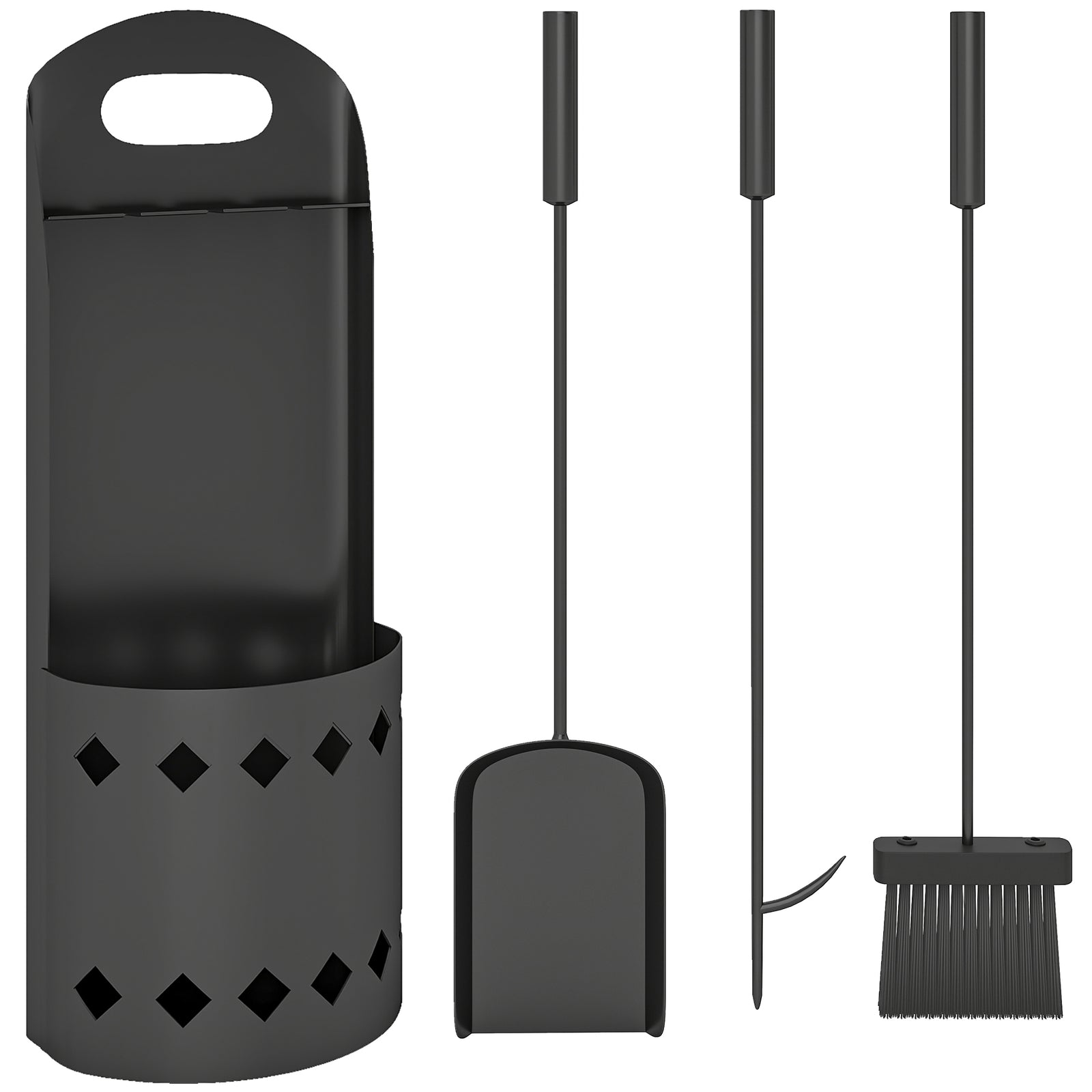 Outsunny 4 Pcs Fireplace Companion Set, Metal Fireside Companion Set